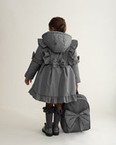 CARAMELO BTS Skirted Coat with Frill Detail Grey